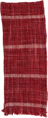 Creative Co-op Woven Wool Table Runner In Burgundy