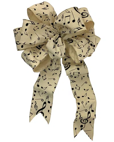 Creative Displays 15in Beige Bow With 17-22in Long Tails & Wired Edges In Neutral
