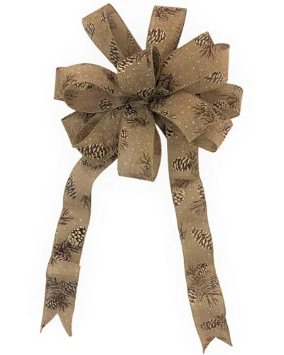 Creative Displays 15in Brown Bow With 20-26in Long Tails & Wired Edges