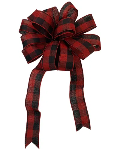 Creative Displays 15in Red & Black Bow With 20-24in Long Tails & Wired Edges