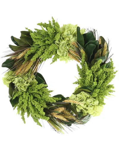 Creative Displays 22in Green Heather And Hydrangea Magnolia Leaves Wreath