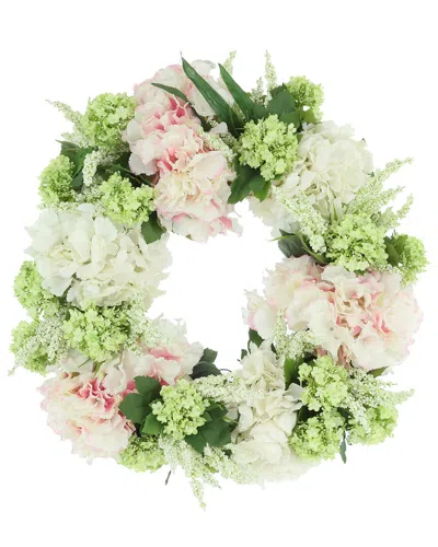 Creative Displays 22in Spring Wreath With Hydrangeas In Multi