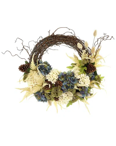 Creative Displays 23 Modern Fall Wreath With Blue And Cream Hydrang