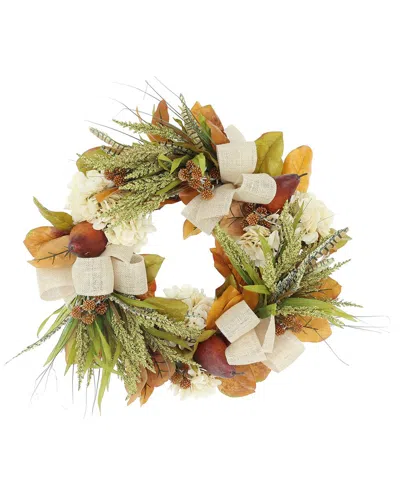 Creative Displays 23in Rustic Fall Wreath With Heather & Hydrangeas In Multi