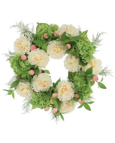 Creative Displays 23in Spring Wreath With Real-touch Hydrangeas In Multi