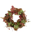 Creative Displays 24 Hydrangea Fall Wreath With Ivy And Artichokes In Multi