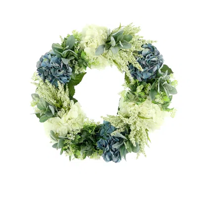 Creative Displays 24'' Hydrangea, Lamb's Ear And Heather Wreath In Green