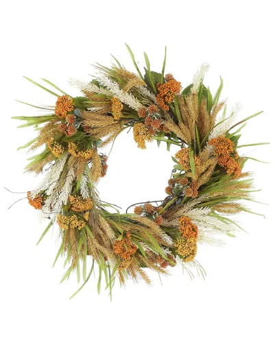 Creative Displays 24 Rustic Fall Wreath With Wheat And Orange Lucky