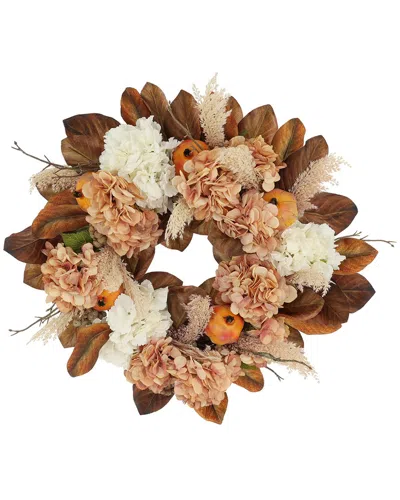 Creative Displays 24in Fall Wreath With Hydrangeas & Pomegranates In Multi