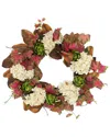 Creative Displays 24in Hydrangea Fall Wreath With Ivy & Artichokes In Multi