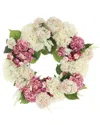 Creative Displays 24in Hydrangea Wreath With Ranunculus & Viburnum In Multi