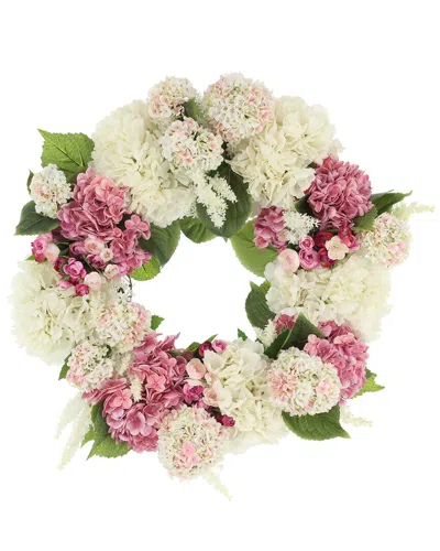 CREATIVE DISPLAYS CREATIVE DISPLAYS 24IN HYDRANGEA WREATH WITH RANUNCULUS & VIBURNUM