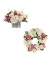 Creative Displays 24in Spring Wreath & Centerpiece With Ranunculus & Hydrangeas In Multi
