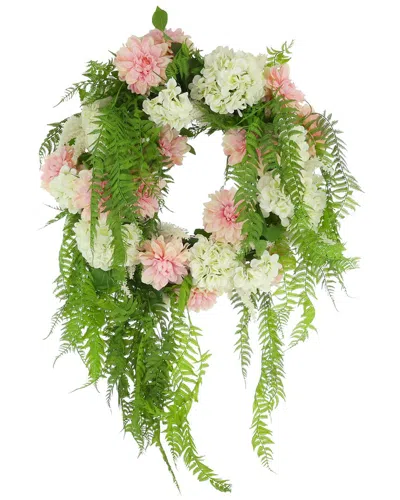 Creative Displays 25in Spring Wreath With Dahlias In Multi