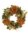 Creative Displays 26 Fall Wreath With Hydrangeas, Lilacs And Wheat
