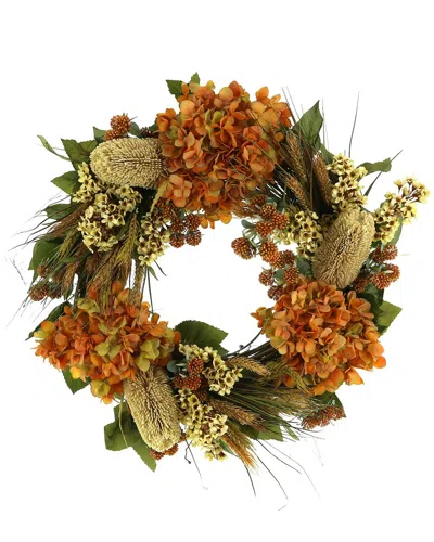 Creative Displays 26 Fall Wreath With Hydrangeas, Lilacs And Wheat