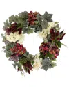 Creative Displays 26in Modern Fall Wreath With Hydrangeas, Thistle & Ivy