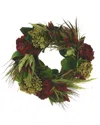Creative Displays 26'in Traditional Fall Wreath With Hydrangeas, Thistle &  Pampas