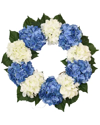 Creative Displays 26in Blue And White Hydrangea Wreath In Multi