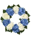 Creative Displays 26in Blue And White Hydrangea Wreath