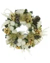 Creative Displays 26in Flocked Holiday Wreath With Branches In White