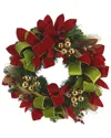 Creative Displays 26in Holiday Wreath With Red Berries In Red