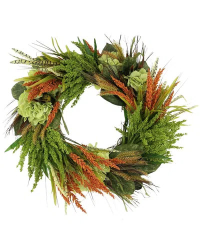 CREATIVE DISPLAYS CREATIVE DISPLAYS 26IN TRADITIONAL FALL WREATH WITH HEATHER & HYDRANGEAS