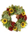 Creative Displays 26 Traditional Fall Wreath With Yellow Sunflowers In Yellow