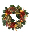 Creative Displays Fall Wreath W/ Hydrangea, Wheat And Pomegranates