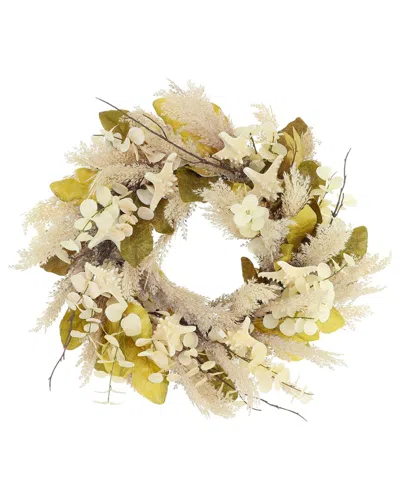 Creative Displays 27'' Coastal Wreath With Pampas In Multi