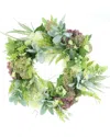 Creative Displays 27in Green, Teal And Purple Mixed Floral Wreath
