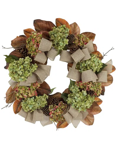 Creative Displays 27in Rustic Fall Wreath With Hydrangeas In Multi