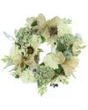 Creative Displays 27in Wreath Decorated With Assorted Hydrangea And Bows In Multi