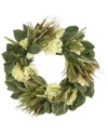 Creative Displays 29in Rustic Fall Wreath With Magnolia Leaves, Hydrangeas &  Wheat In Cream