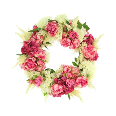 Creative Displays 30" Peony, Hydrangea And Astilbe Wreath In Multi