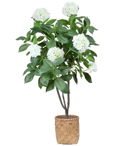 CREATIVE DISPLAYS CREATIVE DISPLAYS 5FT HYDRANGEA DROP-IN TREE WITH BAMBOO-WRAPPED CEMENT POT
