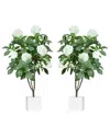Creative Displays 5ft Hydrangea Drop-in Trees With Ceramic Pots In White