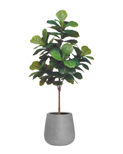 Creative Displays 6ft Fiddle Leaf Tree With Fiberstone Planter In Green