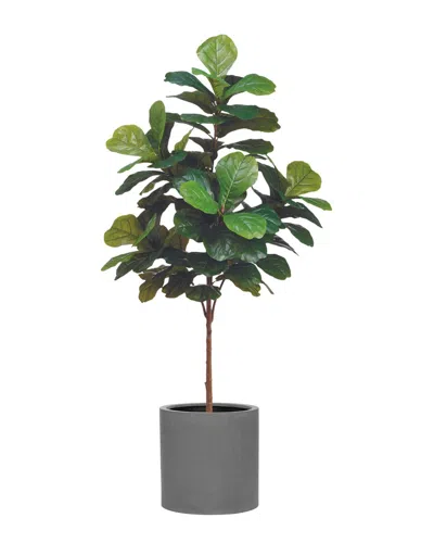 Creative Displays 6ft Fiddle Leaf Tree With Fiberstone Planter In Green
