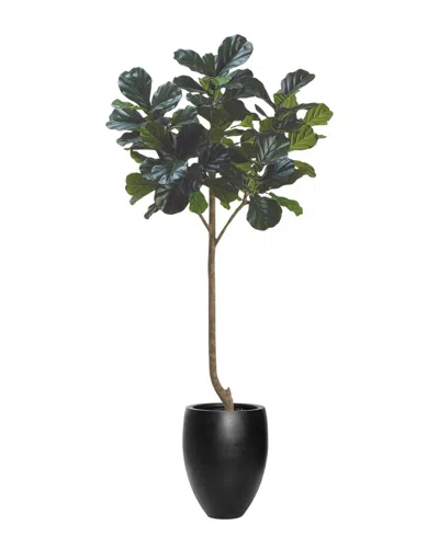 Creative Displays 7ft Fiddle Leaf Tree With Fiberstone Planter In Green