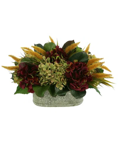 Creative Displays Assorted Hydrangea And Foxtail Fall Floral Display In Green