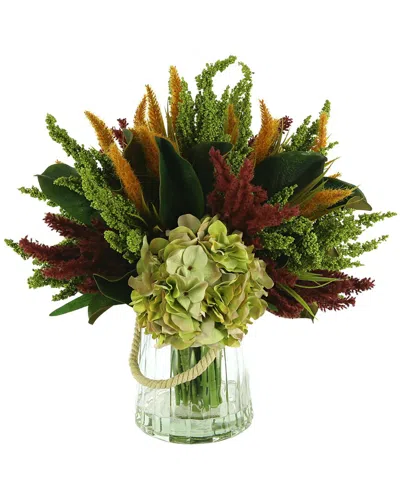 Creative Displays Autumn Burgundy Pampas Faux Floral Arrangement In Green