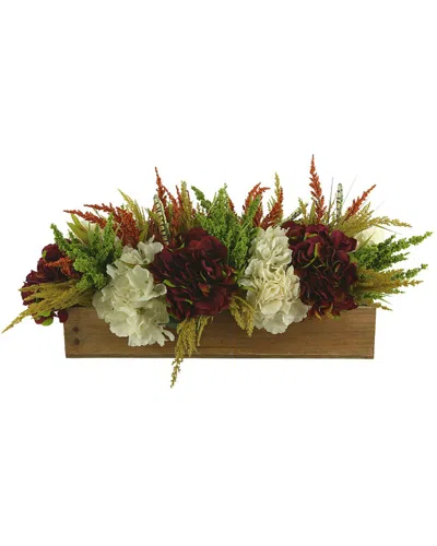Creative Displays Autumn Centerpiece Ft Burgundy, Orange, Green Hydrangea And Pampas