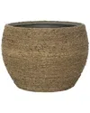 CREATIVE DISPLAYS CREATIVE DISPLAYS BEIGE STRAW GRASS-WRAPPED CEMENT POT
