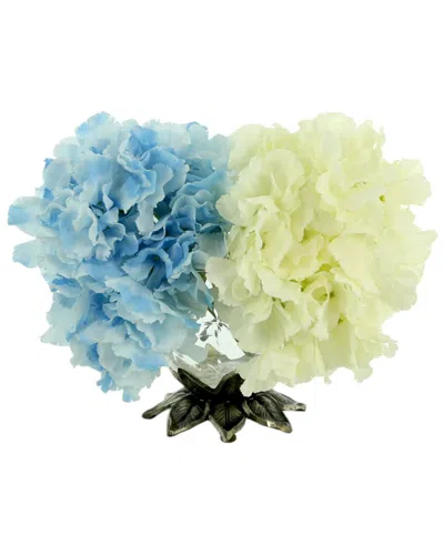 Creative Displays Blue & White Hydrangea Arrangement In Decorative Glass Vase