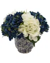 Creative Displays Blue & White Hydrangea Floral Arrangement In Multi