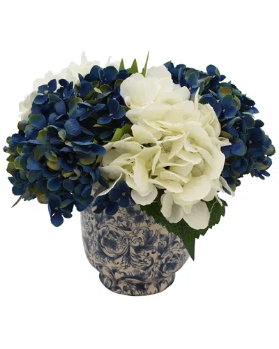 CREATIVE DISPLAYS CREATIVE DISPLAYS BLUE & WHITE HYDRANGEA FLORAL ARRANGEMENT