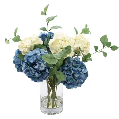 Creative Displays Blue & White Hydrangea Floral Arrangement In Multi
