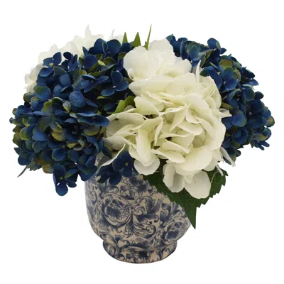 Creative Displays Blue & White Hydrangea Floral Arrangement In Multi