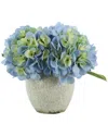 Creative Displays Blue & Yellow Hydrangea Floral Arrangement In Multicolor
